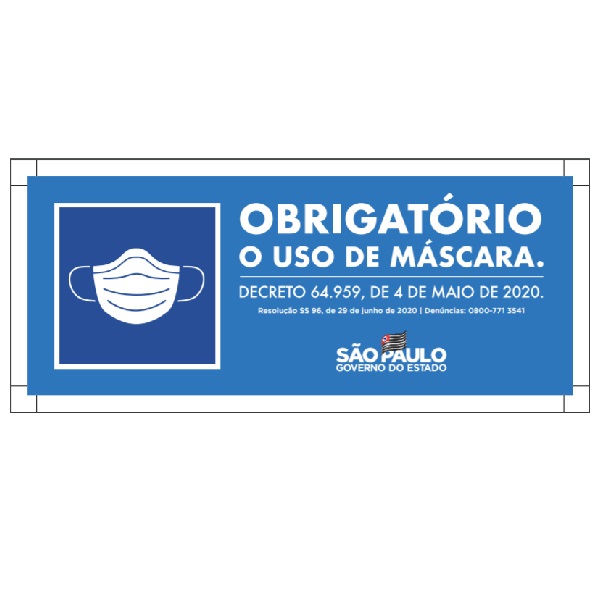 Placa Cartaz uso de máscara obrigatório COVID 19 Protección Shopping