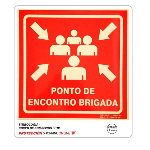 Placa Ponto de encontro brigada