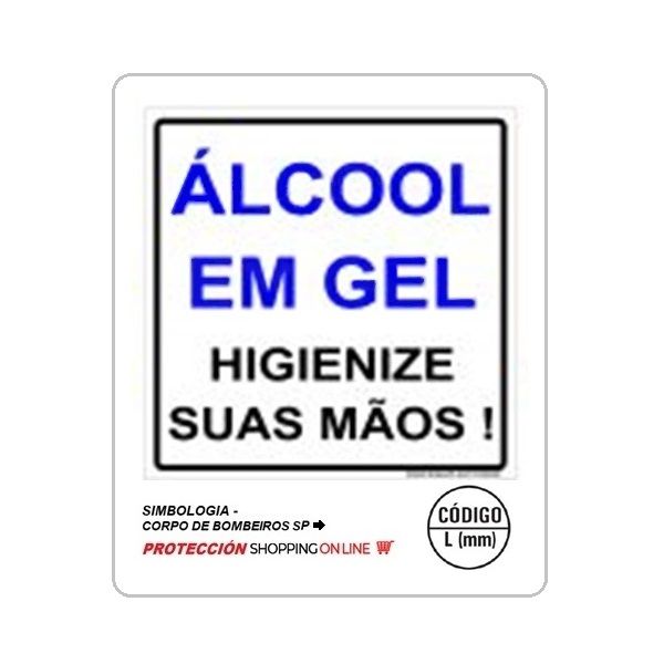 Placa higiene álcool em gel - COVID-19