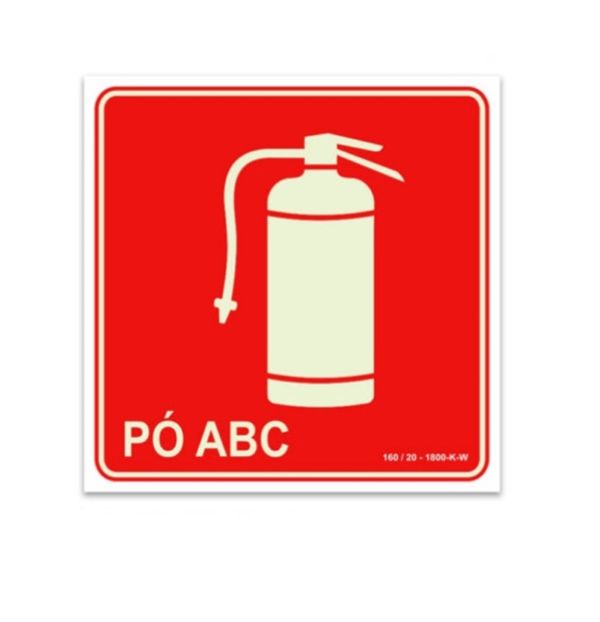 Placa Extintor pó ABC fotoluminescente