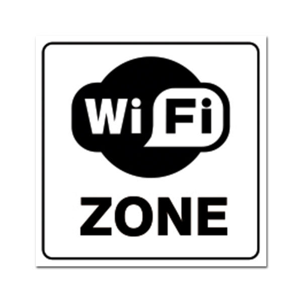 Placa Adesivo wifi "zona