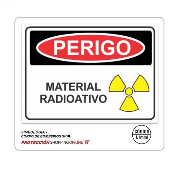 Placa Perigo material radioativo