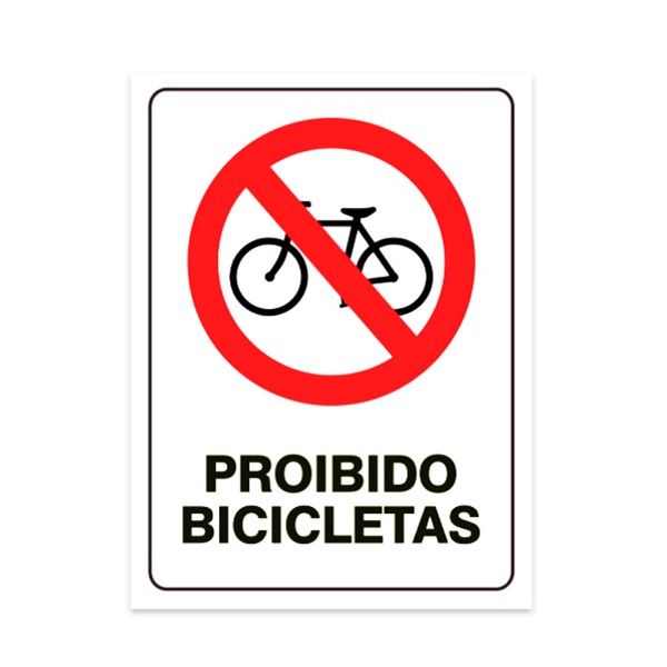 Placa Proibido Bicicletas sinalização