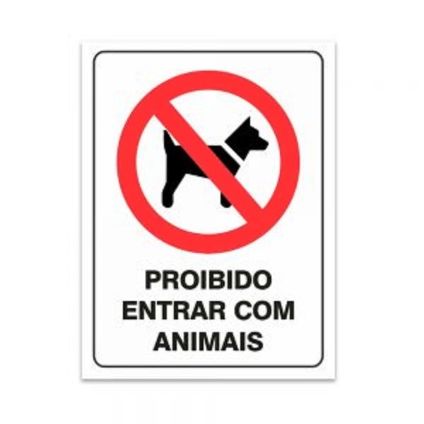 Placa Proibido entrar com animais