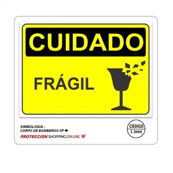 Placa Cuidado frágil Amarela