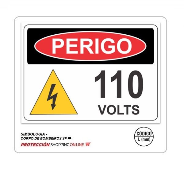 Placa Perigo 110/220/380 Volts