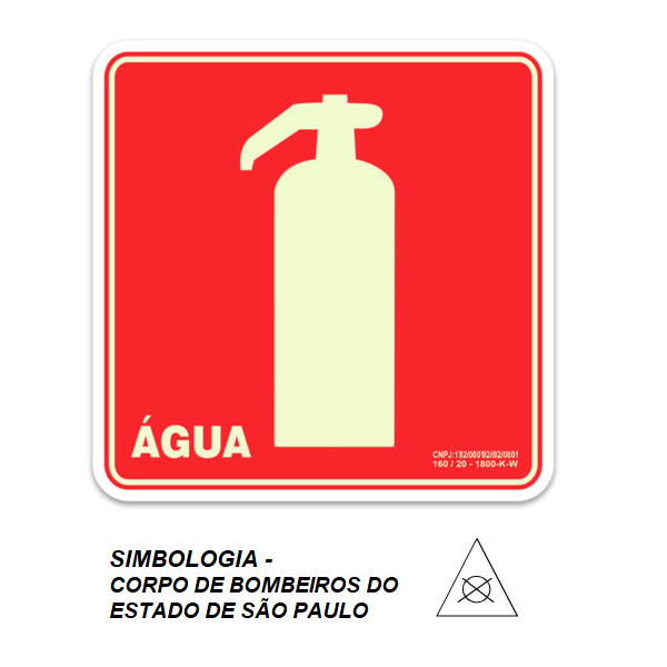 Placa E5 Extintor água fotoluminescente