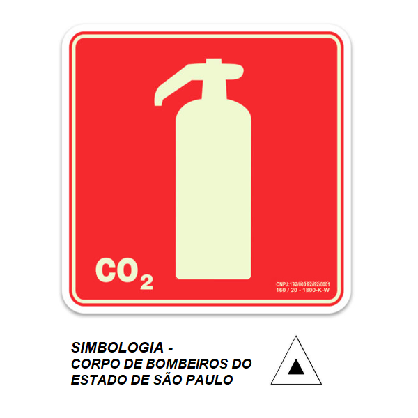 Placa E5 Extintor CO2 fotoluminescente