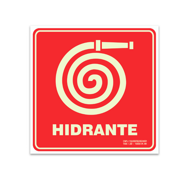 Placa E7 fotoluminescente Hidrante certificada