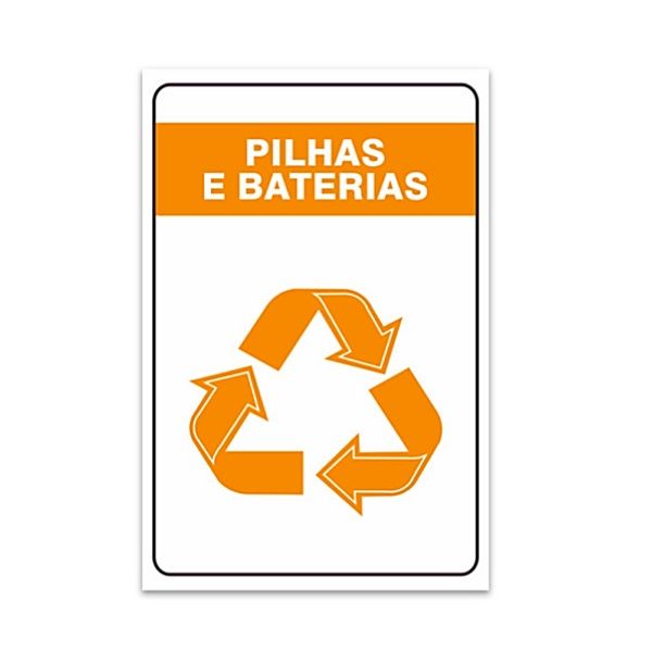 Placa Reciclagem pilha e bateria