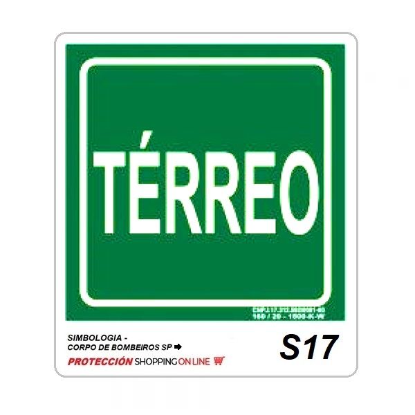 Placa S17 Térreo fotoluminescente