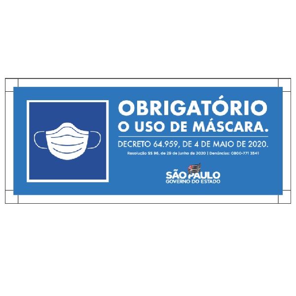 Placa Cartaz uso de máscara obrigatório - COVID-19